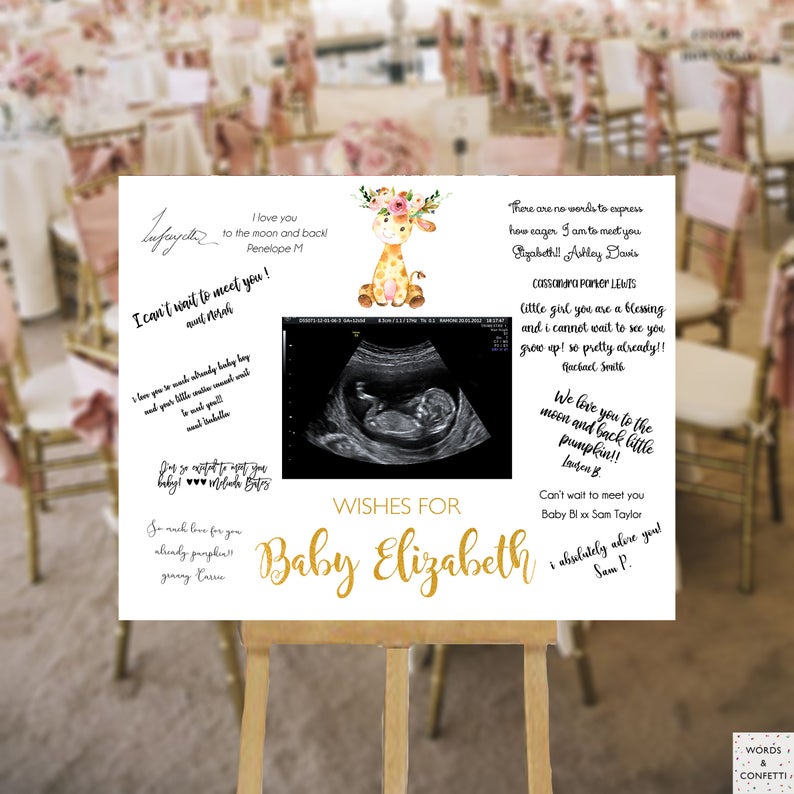 wishes for Baby  Baby shower guest book, Baby shower guest, Cute baby  shower ideas