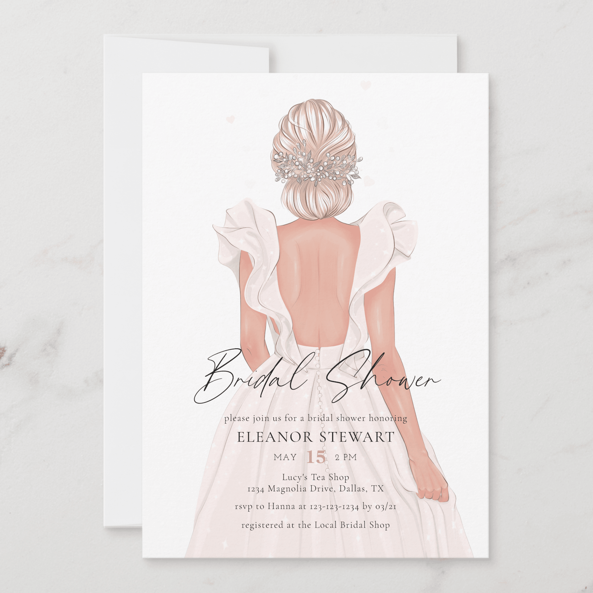 Wedding Dress Bridal Shower Invitation